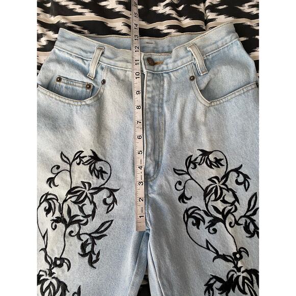Vintage Embroidered D’Mode Classix Straight Leg High Rise Denim Jeans Size 11/12 - Picture 7 of 11